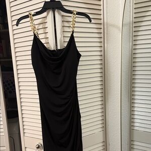 Guess Black Dress with Gold Chain Straps